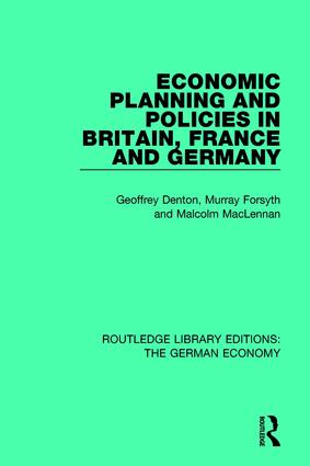 Image du vendeur pour Economic Planning and Policies in Britain, France and Germany mis en vente par moluna