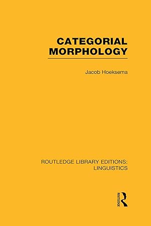 Seller image for CATEGORIAL MORPHOLOGY (RLE LIN for sale by moluna