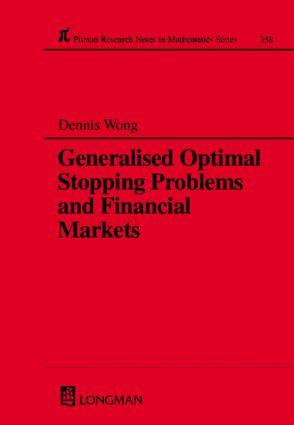 Seller image for Wong, D: Generalized Optimal Stopping Problems and Financial for sale by moluna