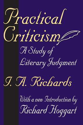 Immagine del venditore per Richards, I: Practical Criticism venduto da moluna