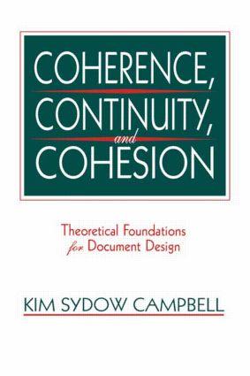 Image du vendeur pour Campbell, K: Coherence, Continuity, and Cohesion mis en vente par moluna