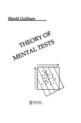 Seller image for Gulliksen, H: Theory of Mental Tests for sale by moluna