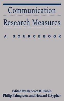 Image du vendeur pour Rubin, R: Communication Research Measures mis en vente par moluna