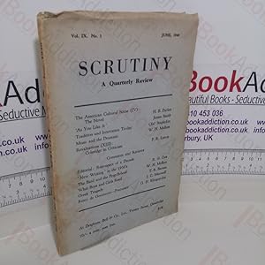 Seller image for Scrutiny: A Quarterly Review (Volume IX, No. 1, June 1940) for sale by BookAddiction (ibooknet member)