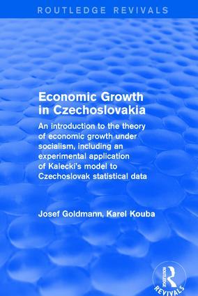 Immagine del venditore per Kouba, G: Economic Growth in Czechoslovakia venduto da moluna