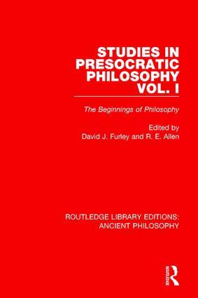 Seller image for Studies in Presocratic Philosophy Volume 1 for sale by moluna