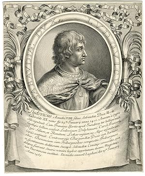 Antique Print-LUDOVICO I-DUKE OF SAVOY-PORTRAIT-Giffart-L'Ange-1701