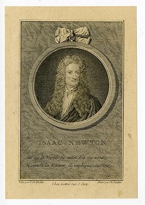 Antique Print-SIR ISAAC NEWTON-SCIENTIST-PORTRAIT-Gaucher-Kneller-c. 1780