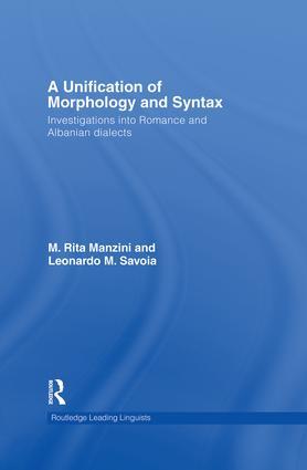 Image du vendeur pour Manzini, M: Unification of Morphology and Syntax mis en vente par moluna