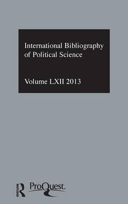 Seller image for Scie, T: IBSS: Political Science: 2013 Vol.62 for sale by moluna