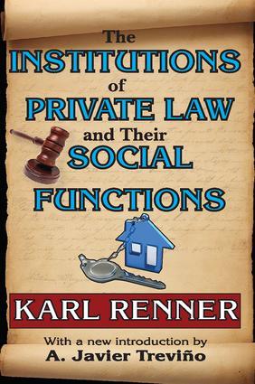 Seller image for Renner, K: The Institutions of Private Law and Their Social for sale by moluna