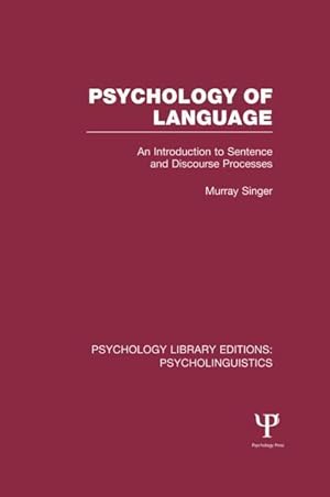 Imagen del vendedor de Psychology of Language (PLE: Psycholinguistics) a la venta por moluna