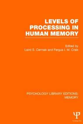 Imagen del vendedor de Levels of Processing in Human Memory (PLE: Memory) a la venta por moluna