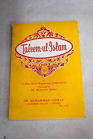 Image du vendeur pour Taleem-ul-Islam, part III mis en vente par Alcan Libros