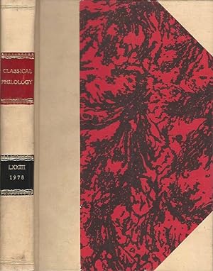 Bild des Verkufers fr Classical Philology - Vol. LXXIII 1978 zum Verkauf von Biblioteca di Babele