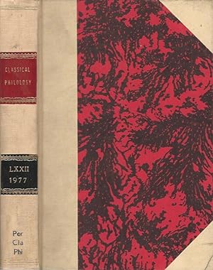Bild des Verkufers fr Classical Philology - Vol. LXXII 1977 zum Verkauf von Biblioteca di Babele