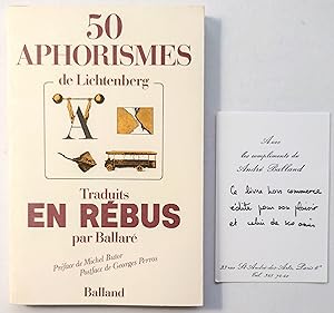 50 aphorismes traduits en rébus par Ballaré. Préface de Michel Butor. Postface de Georges Perros.