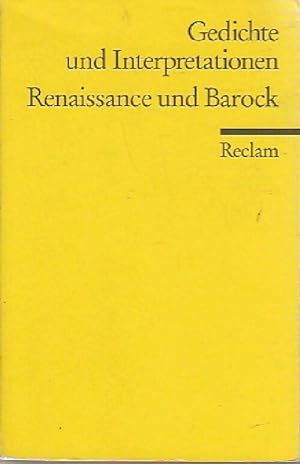 Imagen del vendedor de Gedichte und interpretationen Tome I : Renaissance und Barock - Meid Von Volker a la venta por Book Hmisphres