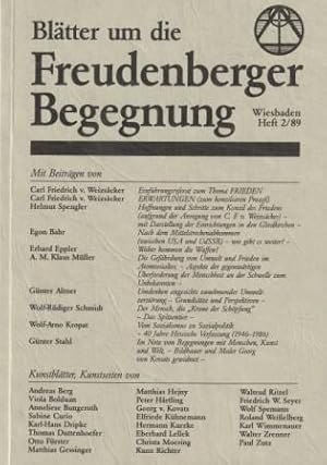 Bild des Verkufers fr Bltter um die Freudenberger Begegnung. Schrift fr kumene, Kultur, Politik, Geschichte. Heft 2. zum Verkauf von Versandantiquariat Dr. Uwe Hanisch