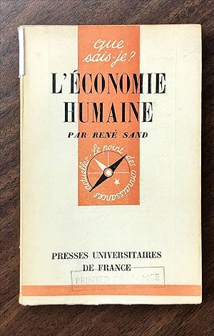 Seller image for l'conomie humaine; QUE SAIS-JE? 32 for sale by La Bouquinerie  Dd