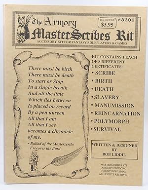 Imagen del vendedor de The Armory MasterScribes Kit VG a la venta por Chris Korczak, Bookseller, IOBA