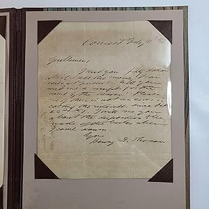 Autograph Letter and A Week on the Concord and Merrimack Rivers