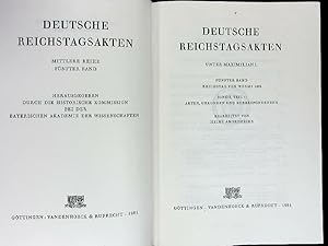 Imagen del vendedor de Deutsche Reichstagsakten unter Maximilian I. Fnfter Band. Reichstag von Worms 1495 ; Bd. 1. Akten, Urkunden und Korrespondenzen ; Teil 1. a la venta por Antiquariat Bookfarm