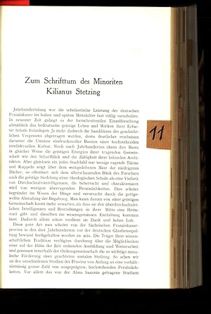 Bild des Verkufers fr Zum Schrifttum des Minoriten Kilianus Stet-zmg. zum Verkauf von Antiquariat Bookfarm