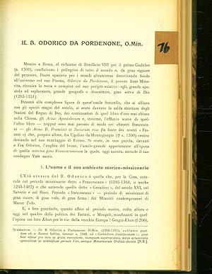 Bild des Verkufers fr Il B. Odorico da Pordenone O. Min. zum Verkauf von Antiquariat Bookfarm