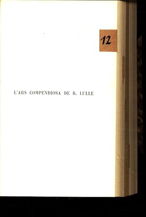 Bild des Verkufers fr L'ars compendiosa de R. Lulle. zum Verkauf von Antiquariat Bookfarm