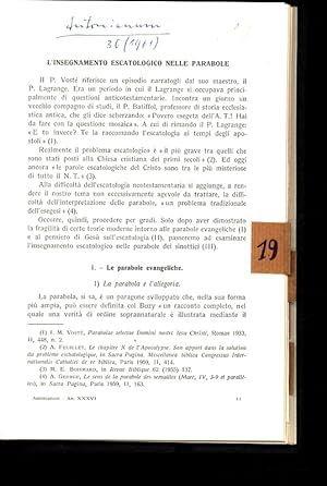 Bild des Verkufers fr L'insegnamento escatologico nelle parabole. zum Verkauf von Antiquariat Bookfarm