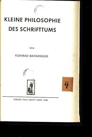 Immagine del venditore per Kleine Philosophie des Schrifttums. venduto da Antiquariat Bookfarm