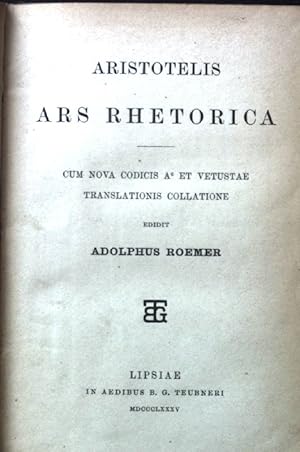 Bild des Verkufers fr Aristotelis Ars Rhetorica. zum Verkauf von books4less (Versandantiquariat Petra Gros GmbH & Co. KG)