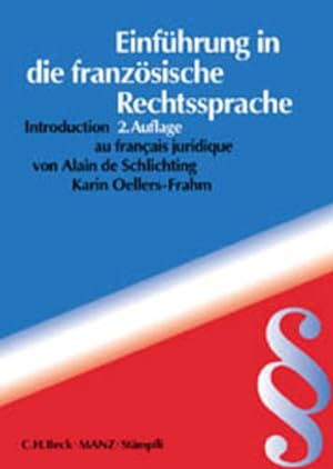 Seller image for Einfhrung in die franzsische Rechtssprache for sale by Versandantiquariat Felix Mcke