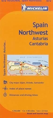 Bild des Verkufers fr Michelin Spain: Northwest, Asturias, Cantabria Map 572 (Folded) zum Verkauf von CitiRetail