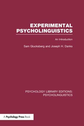 Seller image for Glucksberg, S: Experimental Psycholinguistics (PLE: Psycholi for sale by moluna