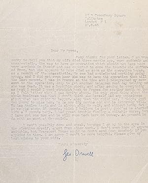 George Orwell Typed Letter Signed.