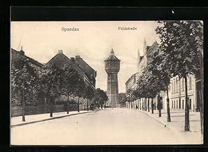 Ansichtskarte Berlin-Spandau, Feldstrasse mit Wasserturm