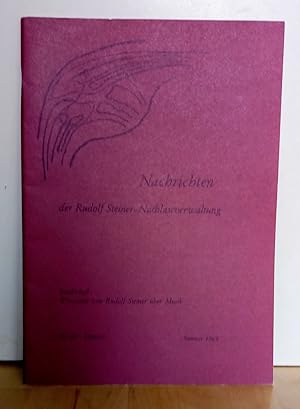 Seller image for Sonderheft: Wortlaute von Rudolf Steiner ber Musik. (Nachrichten der Rudolf Steiner-Nachlassverwaltung, Nr. 26 Sommer 1969 Beitrge) for sale by Antiquariat frANTHROPOSOPHIE Ruth Jger