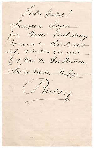 Rudolf (1858-1889) - Autograph letter signed