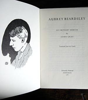 Aubrey Beardsley: an obituary memoir. Translated from the French. [With a frontispiece portrait b...