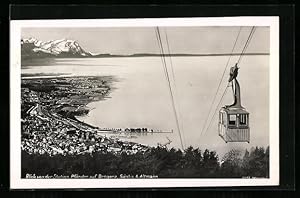 Ansichtskarte Bregenz, Ortsansicht mit Seilbahn, Säntis und Altmann