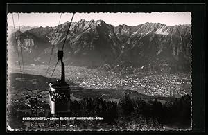 Ansichtskarte Innsbruck, Ortsansicht mit Patscherkofel und Seilbahn