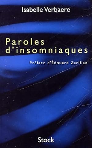 Bild des Verkufers fr Paroles d'insomniaques - Isabelle Verbaere zum Verkauf von Book Hmisphres