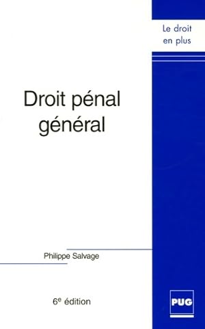 Droit pénal général - Philippe Salvage