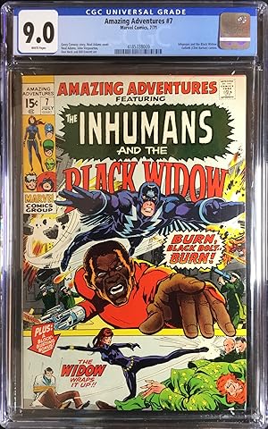 Seller image for AMAZING ADVENTURES No. 7 (July 1971) - featuring Black Widow and The Inhumans - CGC Graded 9.0 (VF/NM) for sale by OUTSIDER ENTERPRISES