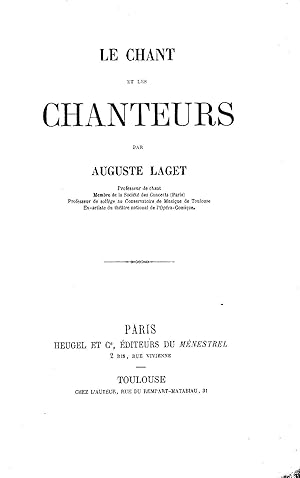 LE CHANT ET LES CHANTEURS.