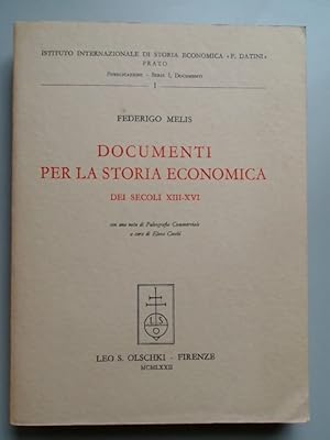 Bild des Verkufers fr Documenti per la storia economica dei secoli XIII - XVI. Con una nota di Paleografia Commerciale a cura di Elena Cecchi. Serie I, volume 1, Documenti della istituto internazionale di storia economica "F. Datini" Prato. zum Verkauf von Wissenschaftliches Antiquariat Zorn