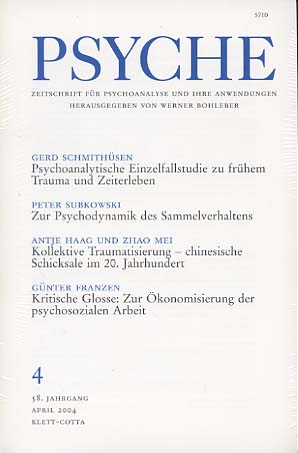 Bild des Verkufers fr Psyche. Zeitschrift fr Psychoanalyse und ihre Anwendungen Heft 4 April 2004 zum Verkauf von Versandantiquariat Ottomar Khler