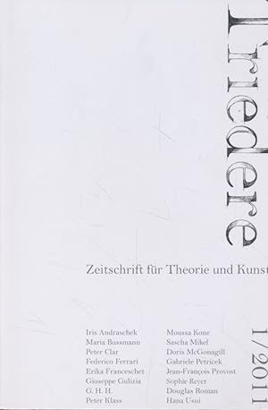 Imagen del vendedor de Tridere: Zeitschrift fr Theorie und Kunst. Heft 1. a la venta por Fundus-Online GbR Borkert Schwarz Zerfa